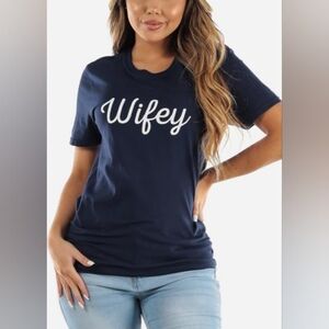 NEW! Navy 'Wifey' Graphic Tee